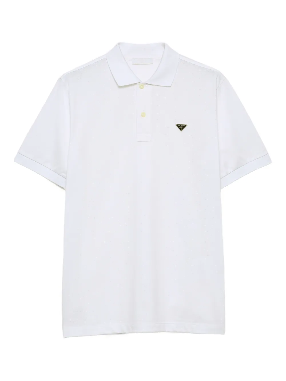 Prada logo-plaque polo shirt Wit