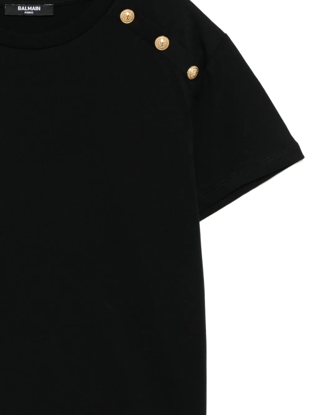 Balmain Kids T-shirt met verfraaide knopen Zwart