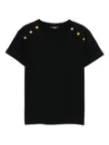 Balmain Kids button-embellished cotton T-shirt - Black