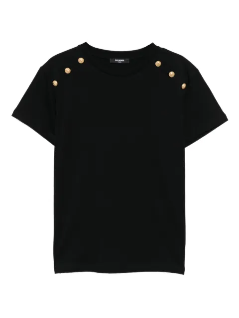Balmain Kids button-embellished cotton T-shirt