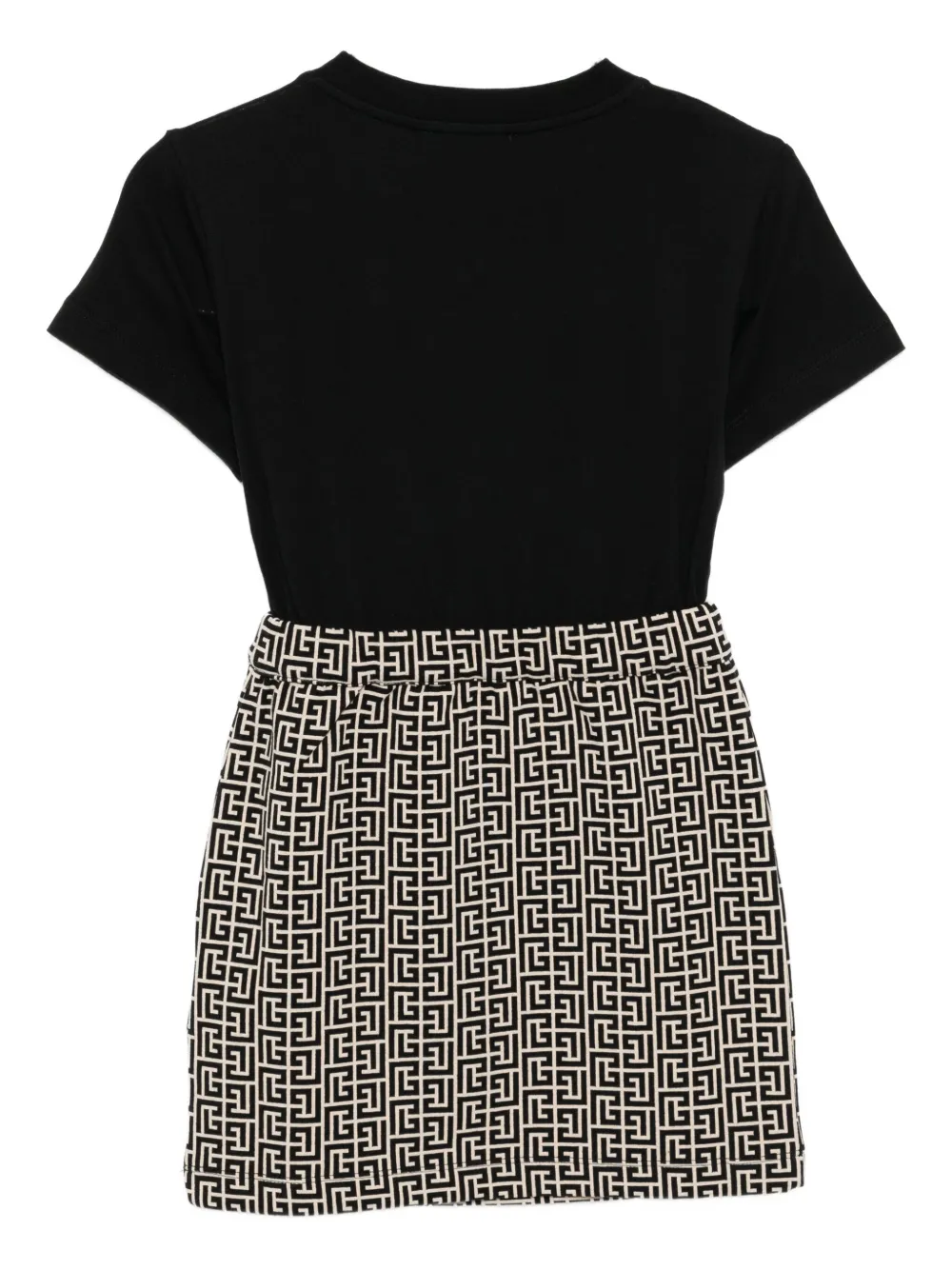 Balmain Logo-motif Button-embellished Dress In Black