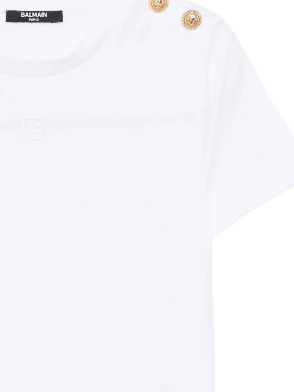 Balmain Kids T-shirt met geborduurd logo Wit