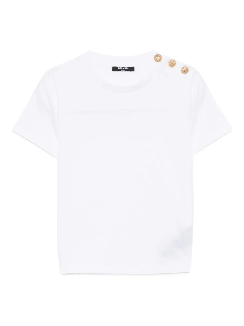 Balmain Kids T-shirt met geborduurd logo Wit