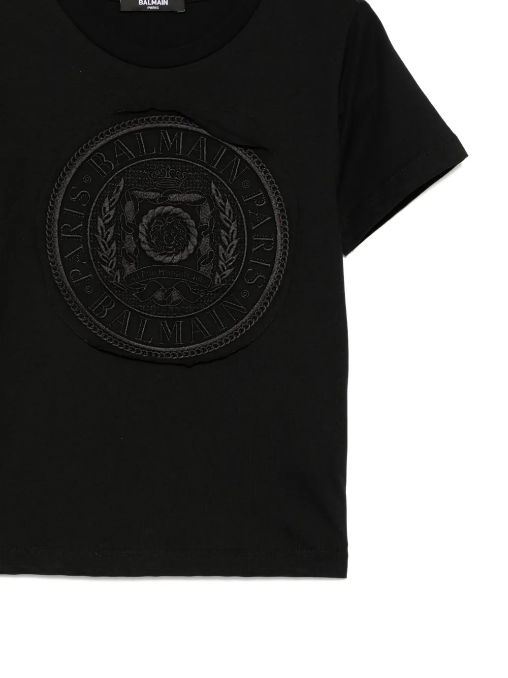 Balmain Kids T-shirt met logopatch Zwart