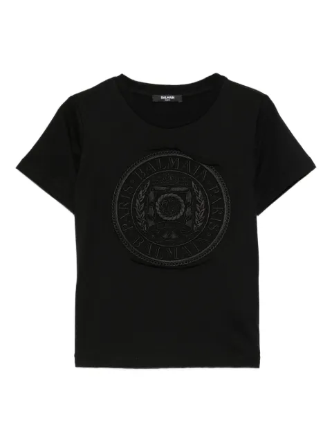 Balmain Kids camiseta con aplique del logo