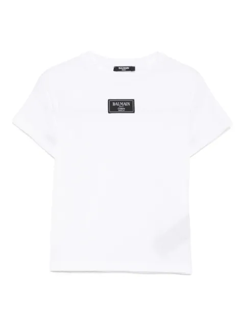 Balmain Kids camiseta con aplique del logo