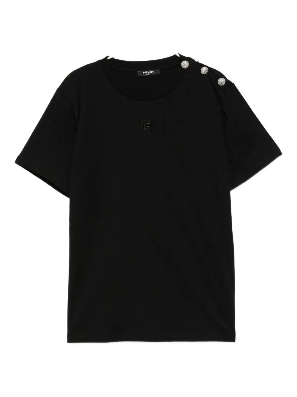 Balmain Logo-embellished Cotton T-shirt In Black