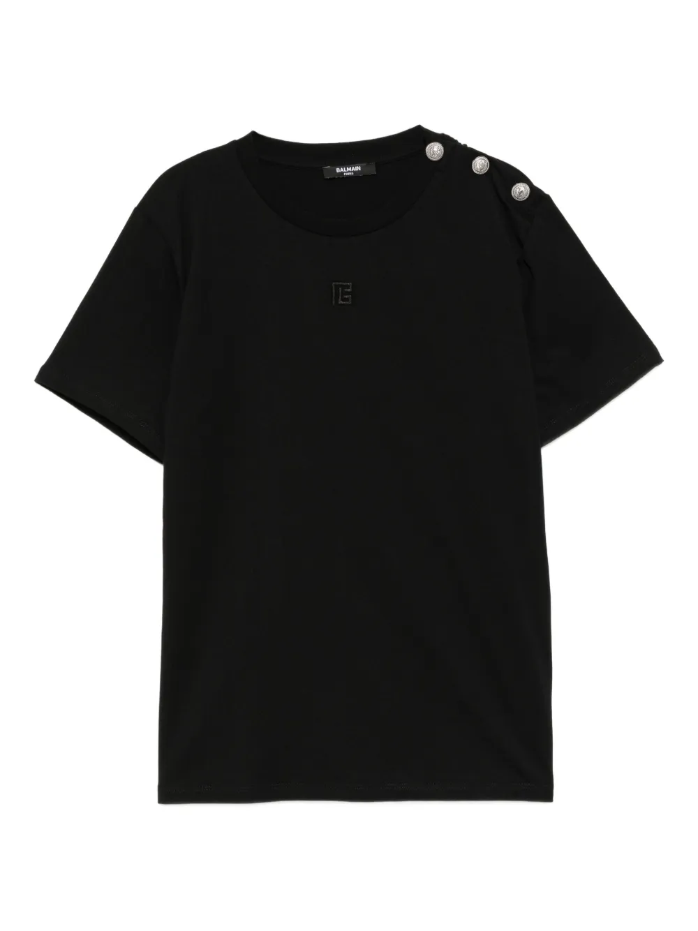 Balmain Kids Katoenen T-shirt met logo Zwart