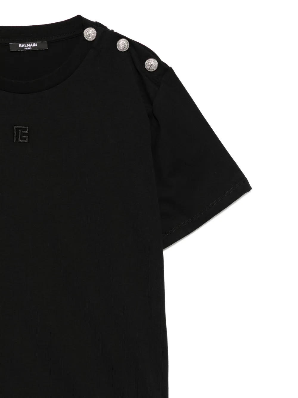 Balmain Kids Katoenen T-shirt met logo Zwart