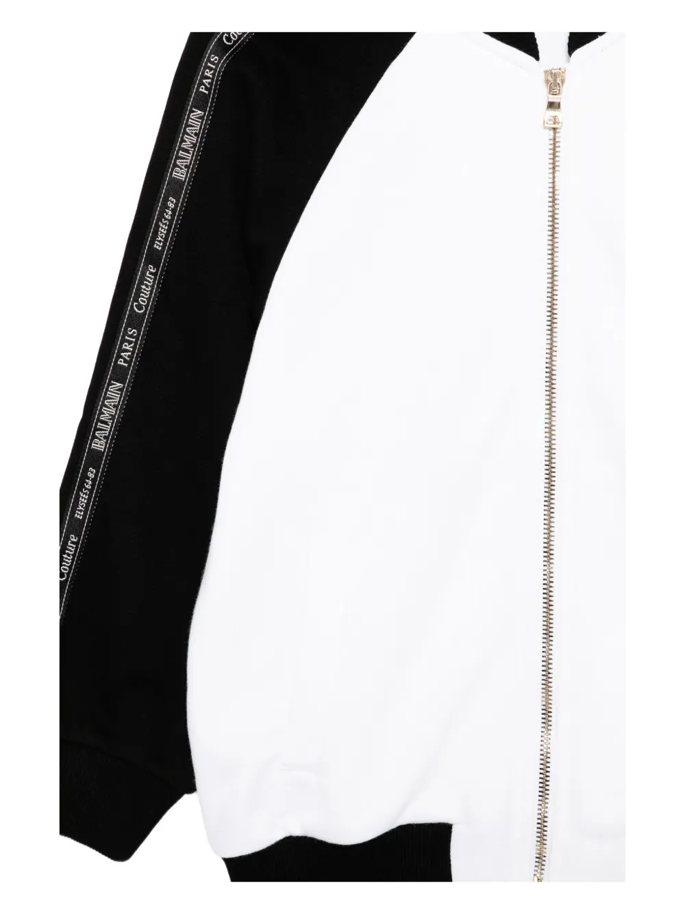 Balmain Logo-appliqué Cotton Bomber Jacket In White