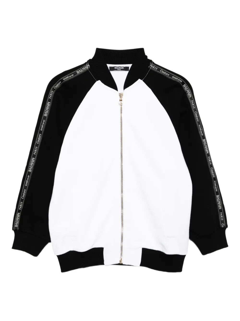 Balmain Kids Katoenen bomberjack met logopatch Wit