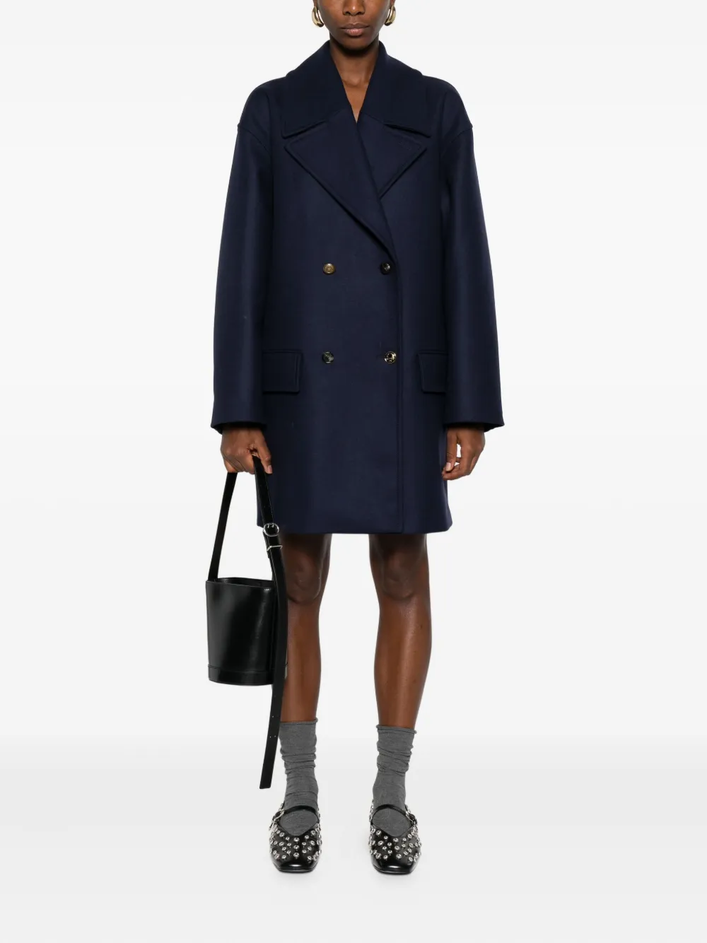 Moschino Jas met dubbele rij knopen Blauw