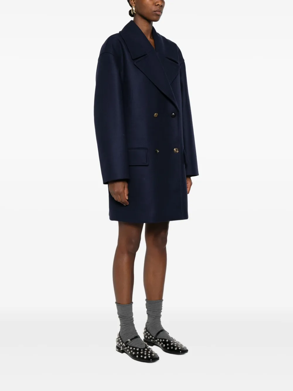 Moschino Jas met dubbele rij knopen Blauw