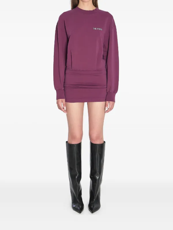The Attico Crew-neck Mini Dress in Purple