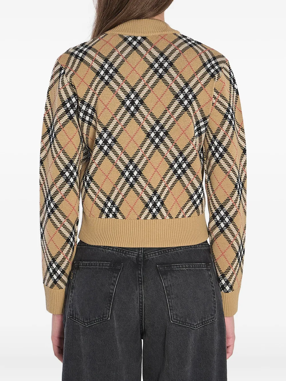 Burberry checked zip-up cardigan Bruin