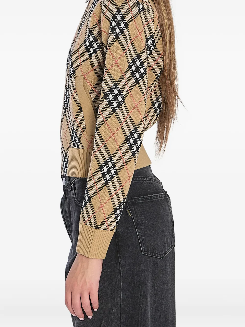 Burberry checked zip-up cardigan Bruin