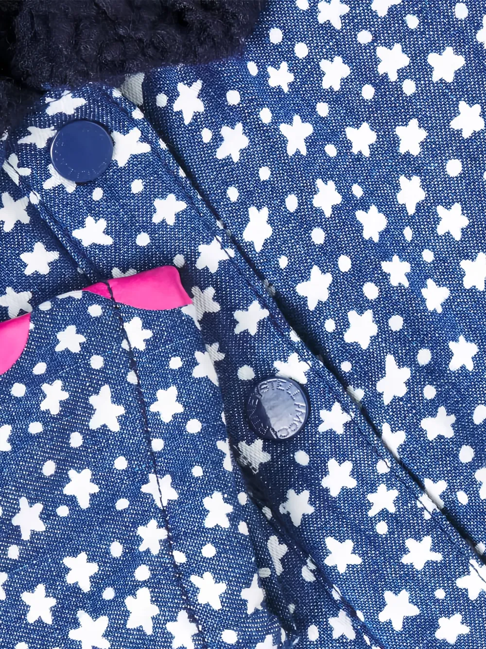 Stella McCartney Kids Jack met sterrenprint en borg kraag Blauw