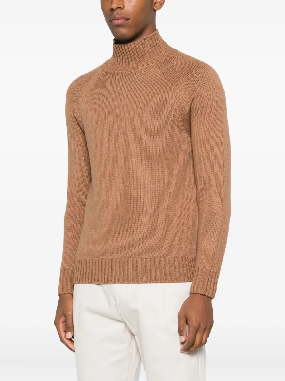 Eleventy high-neck raglan-sleeve sweater Bruin