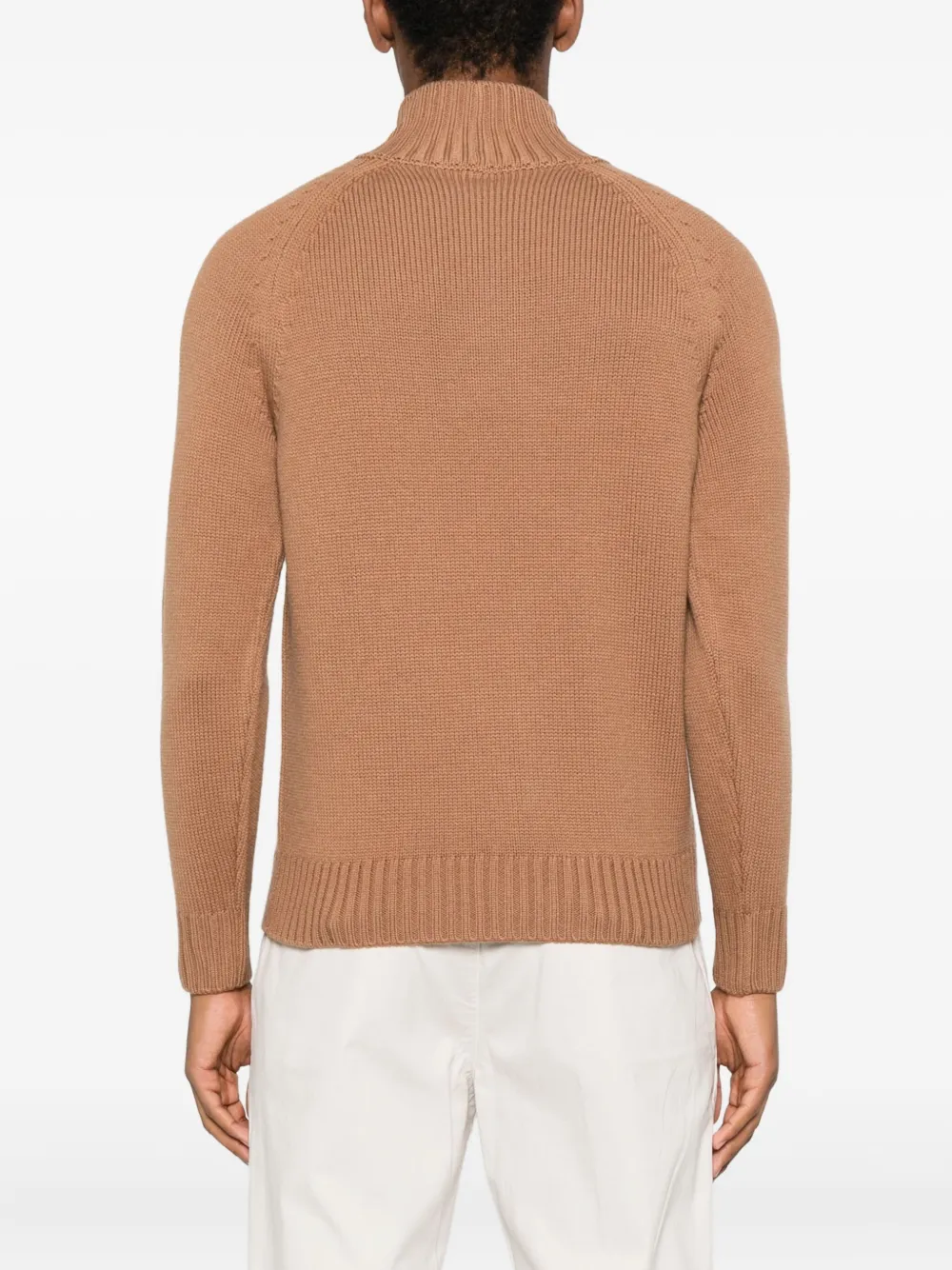 Eleventy high-neck raglan-sleeve sweater Bruin