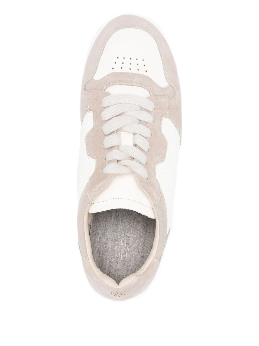 Eleventy suede panelled sneakers White