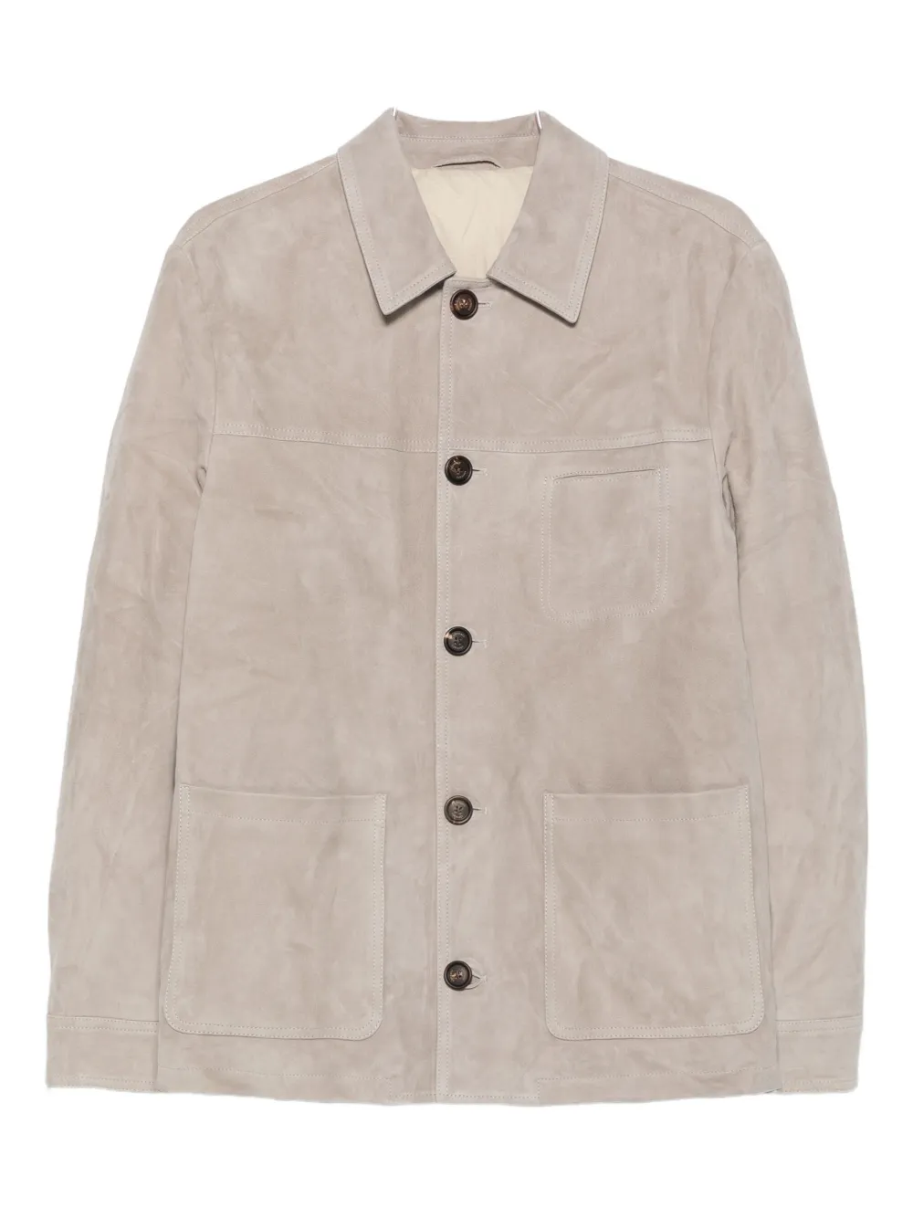 Eleventy button-fastening patch-pocket jacket Groen
