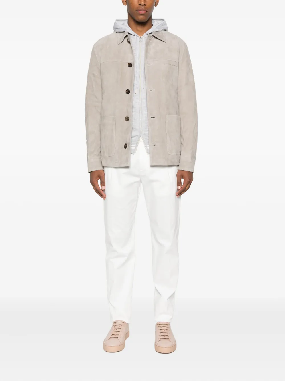 Eleventy button-fastening patch-pocket jacket Groen