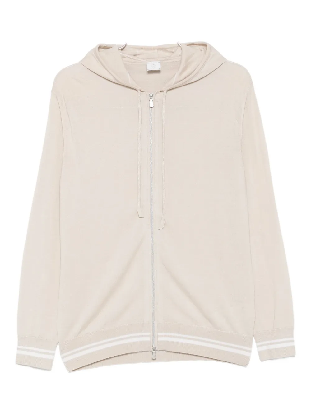 Eleventy hooded zip-up sweater Beige