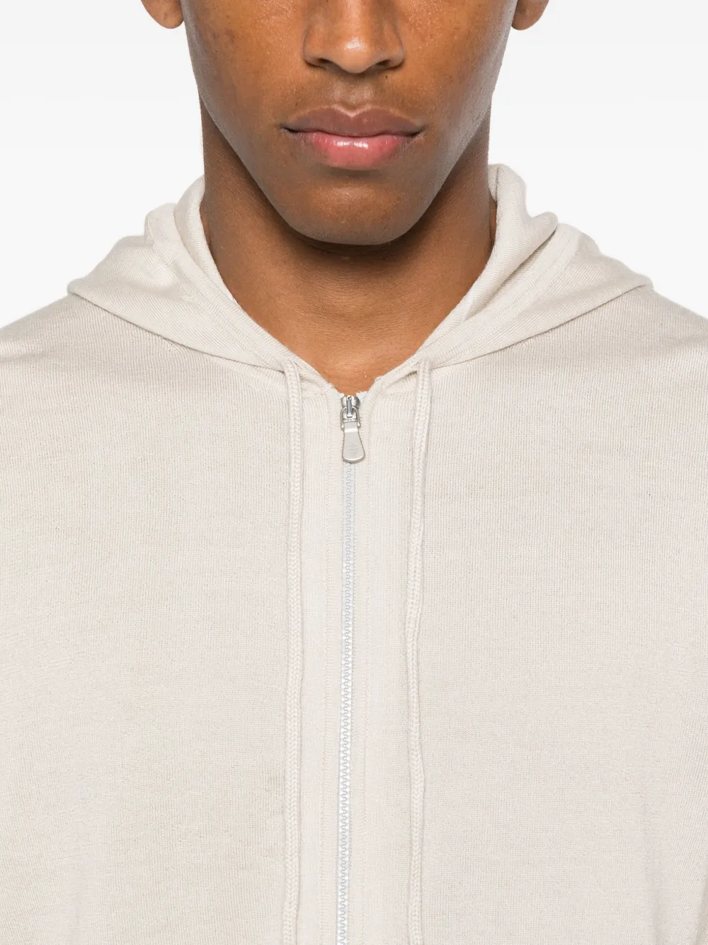 Eleventy hooded zip-up sweater Beige
