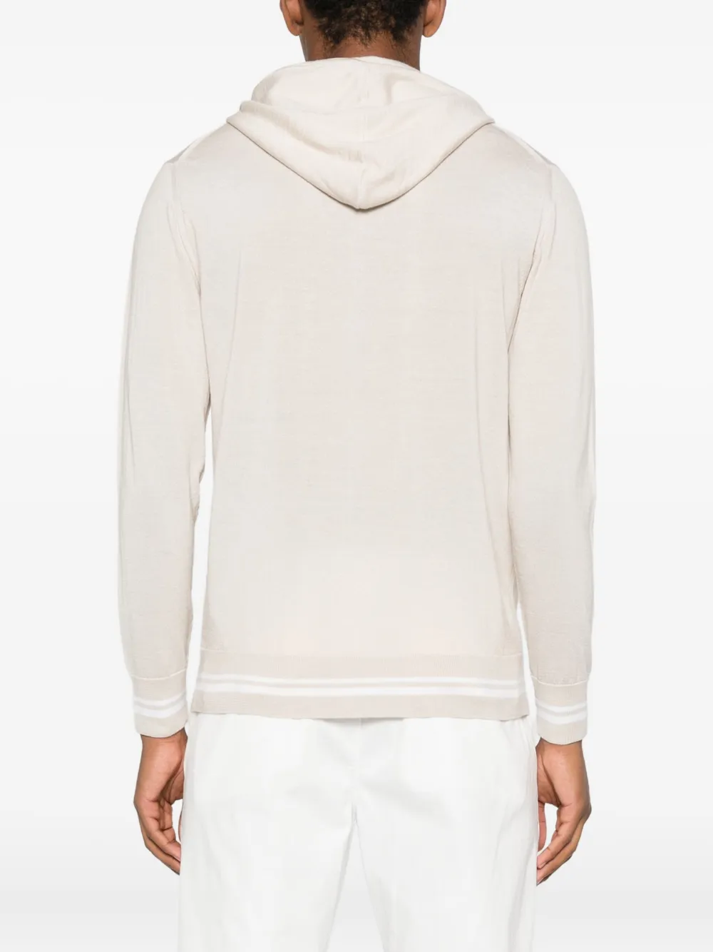 Eleventy hooded zip-up sweater Beige
