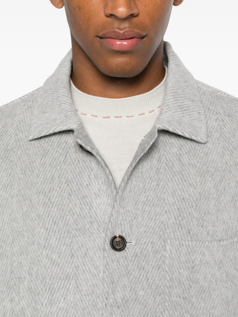 Eleventy herringbone wool jacket Grijs