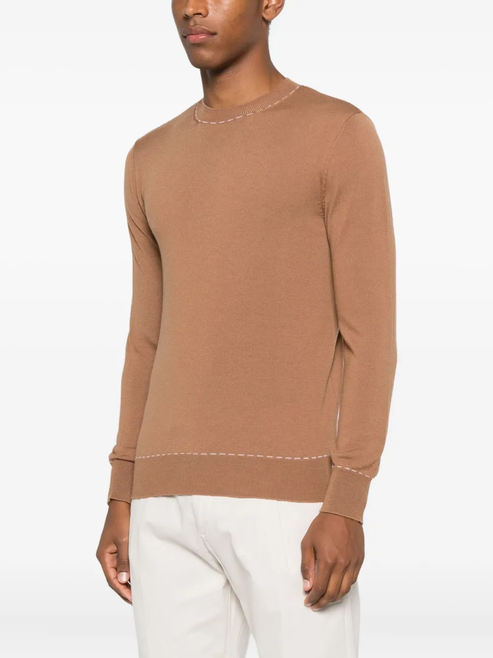 Eleventy round-neck wool sweater Bruin