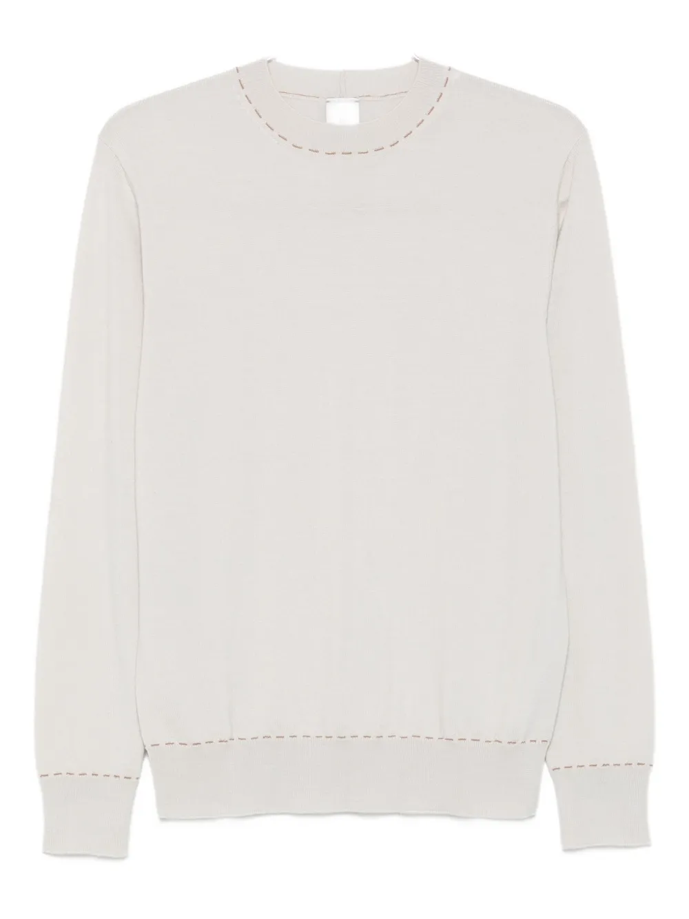 Eleventy crew-neck stitch-detail sweater Beige