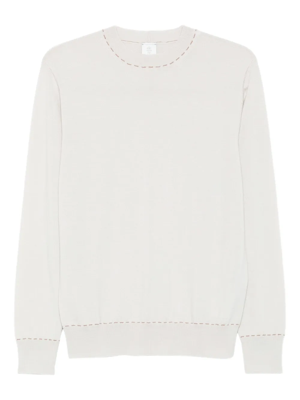 Eleventy crew-neck stitch-detail sweater Beige