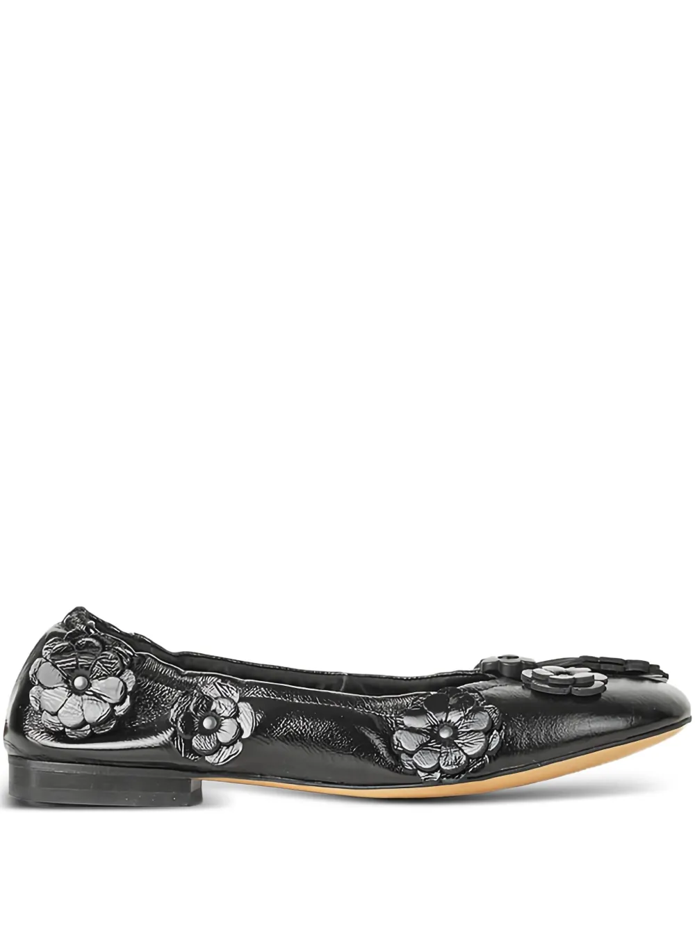 Cecilie Bahnsen Brielle flower-embellished ballet flats Black