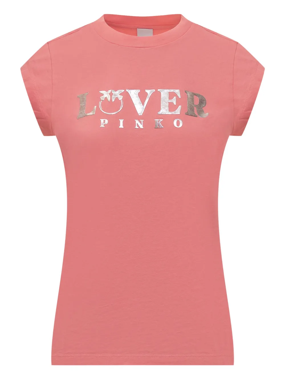 PINKO T-shirt met logo-reliëf Roze