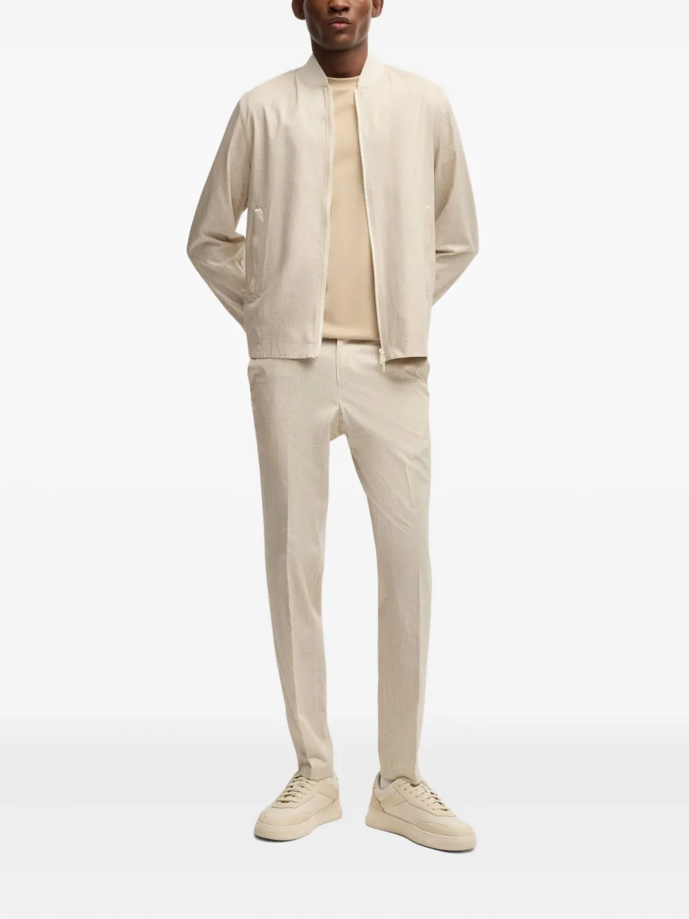 BOSS elasticated-waistband trousers - Beige