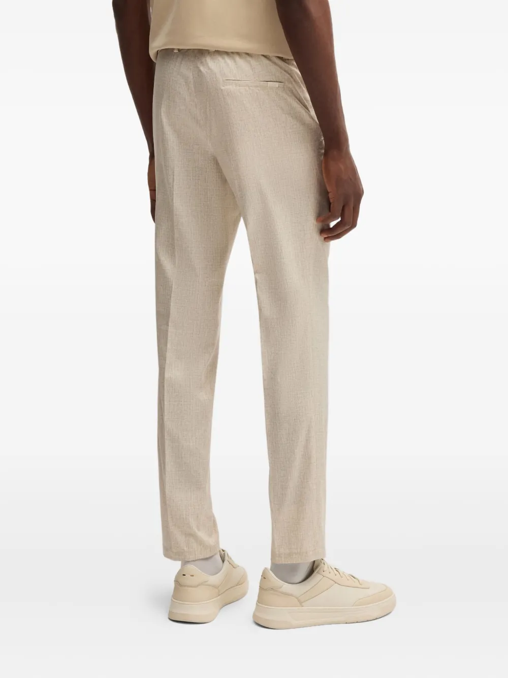 BOSS Broek met elastische tailleband Beige