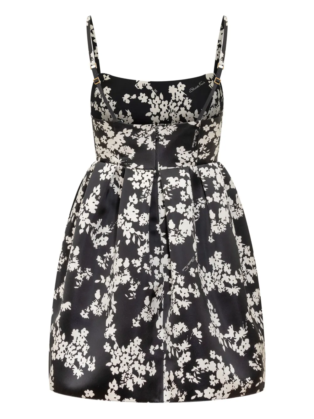 Elisabetta Franchi Midi-jurk met bloemenprint Zwart