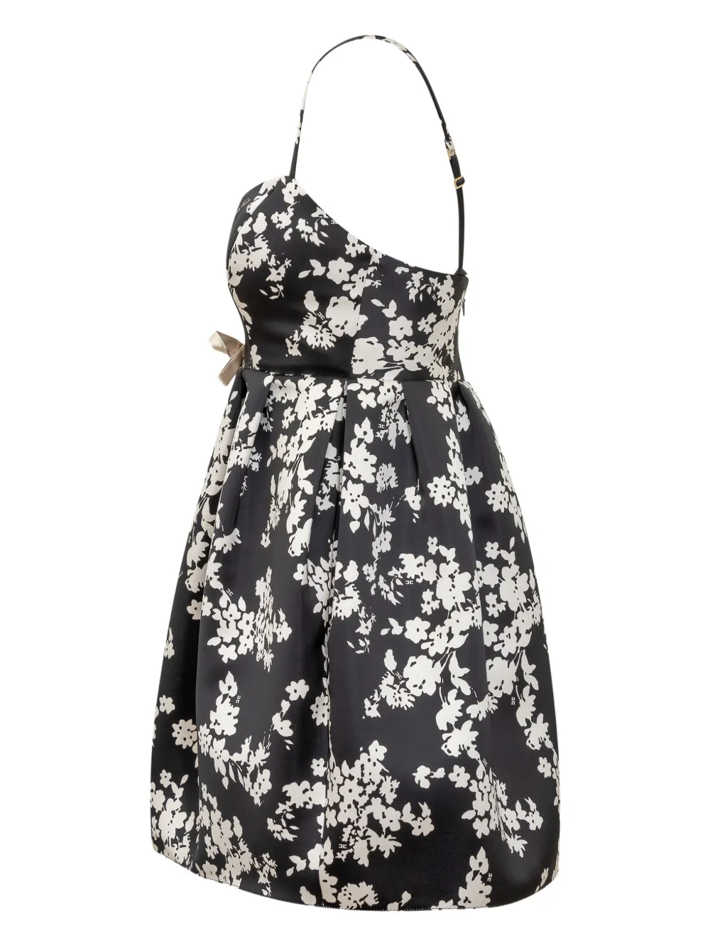 Elisabetta Franchi Midi-jurk met bloemenprint Zwart