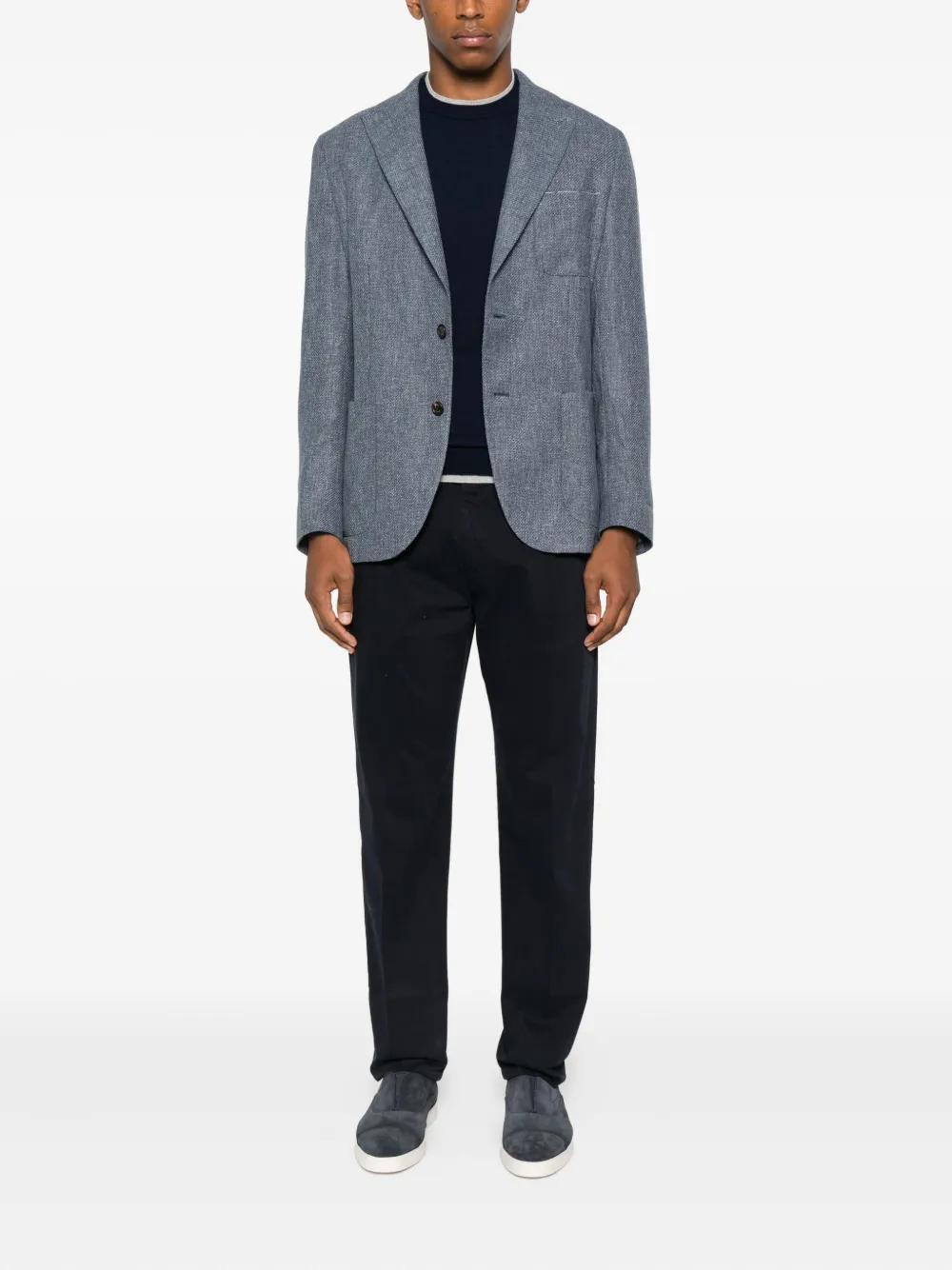 Eleventy two-button patch-pocket blazer Blauw