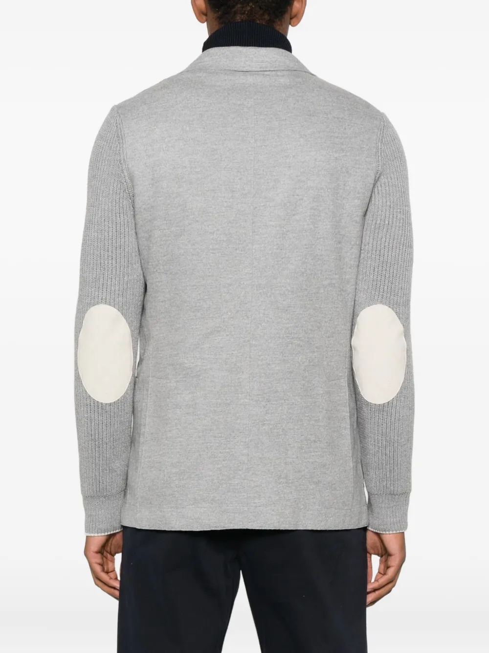 Eleventy knitted-sleeve button blazer Grijs