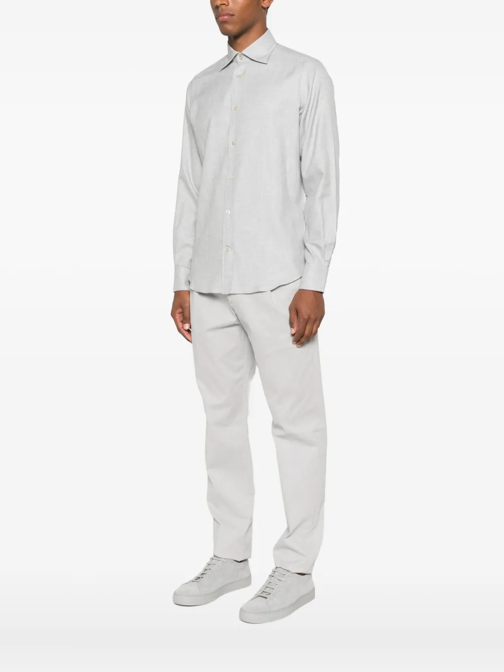 Eleventy long-sleeve button-up shirt Blauw