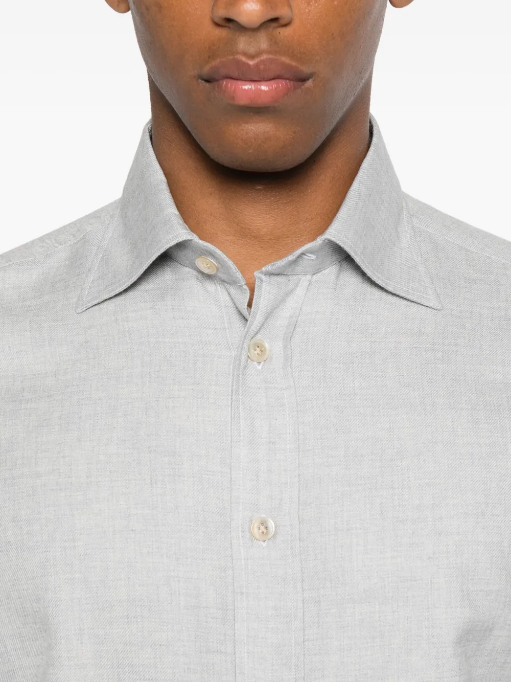 Eleventy long-sleeve button-up shirt Blauw