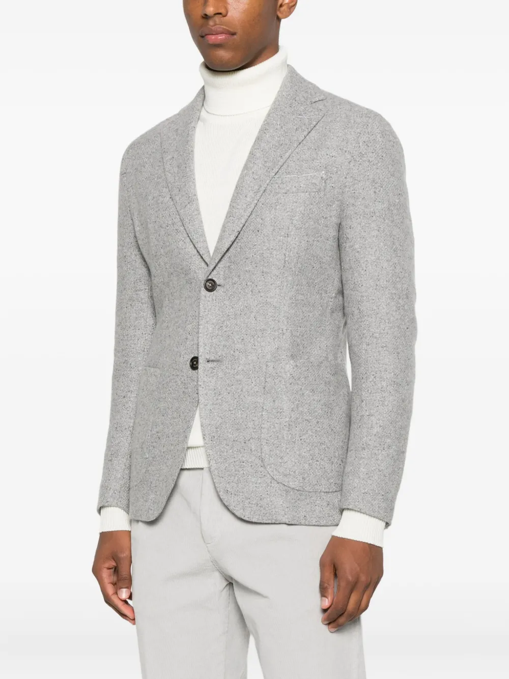 Eleventy patch-pocket two-button blazer Grijs