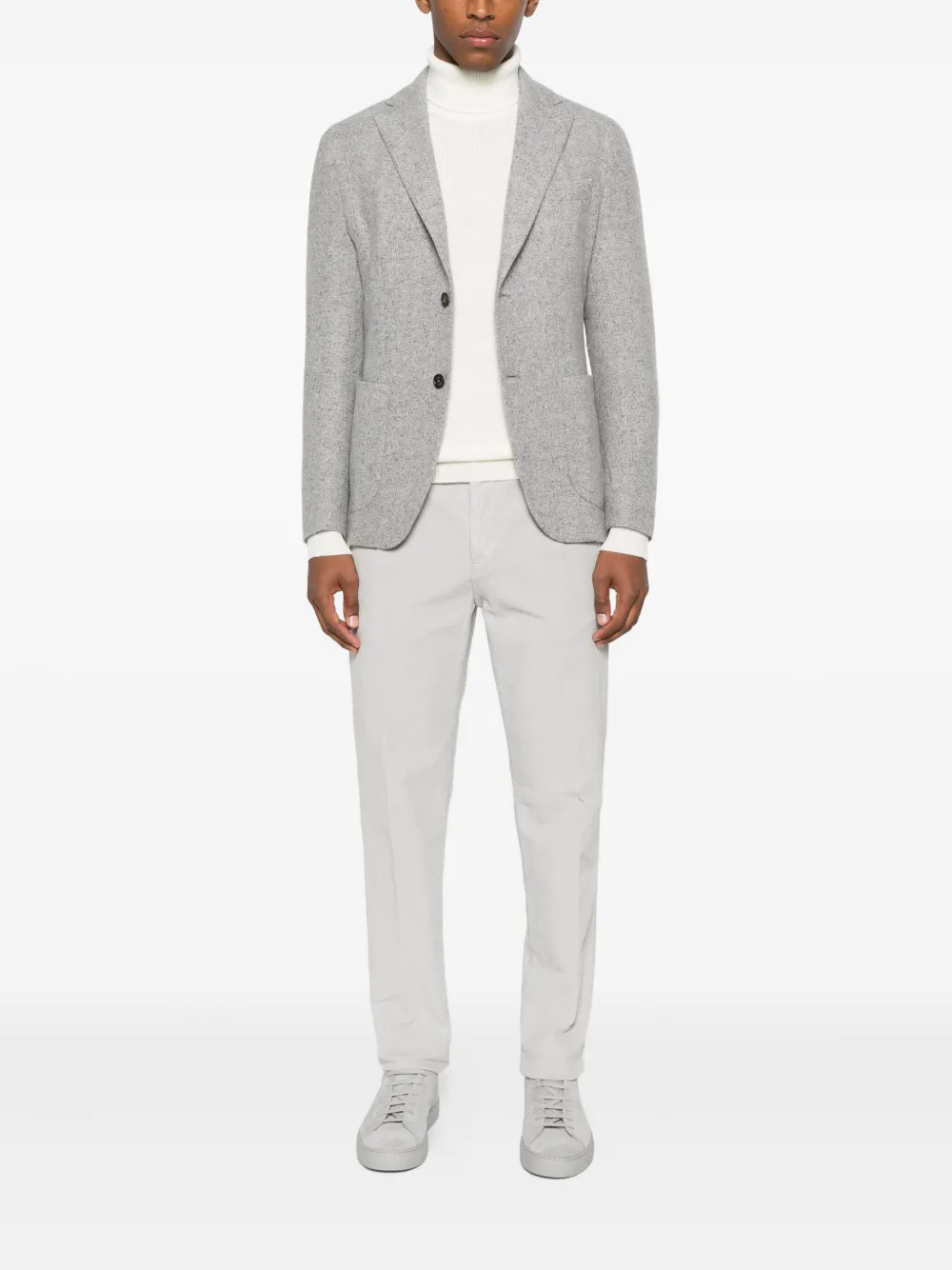 Eleventy patch-pocket two-button blazer Grijs