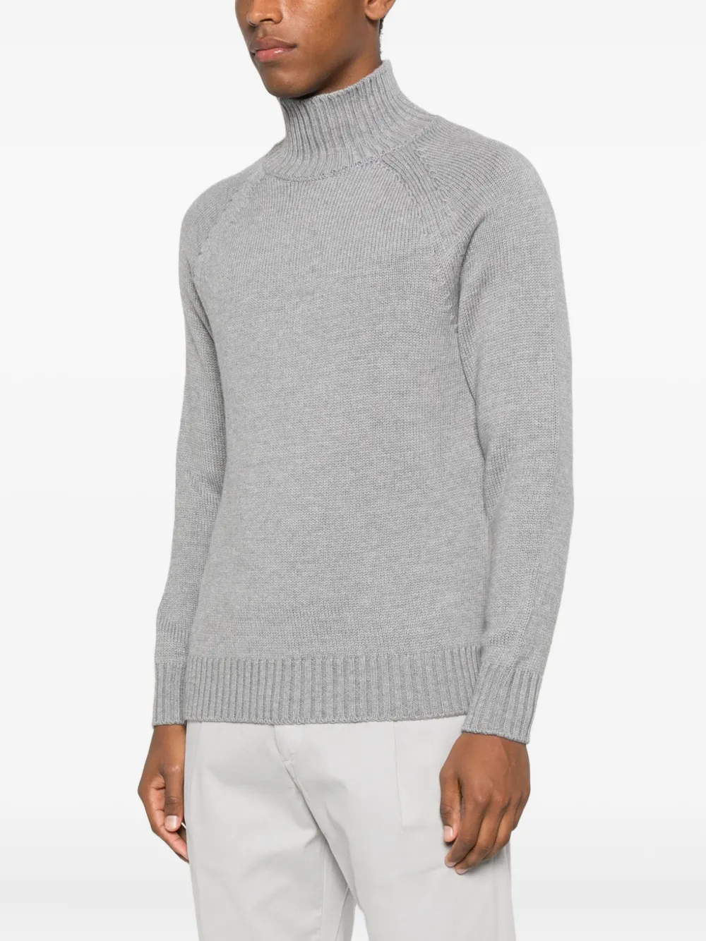 Eleventy high-neck raglan-sleeve sweater Grijs
