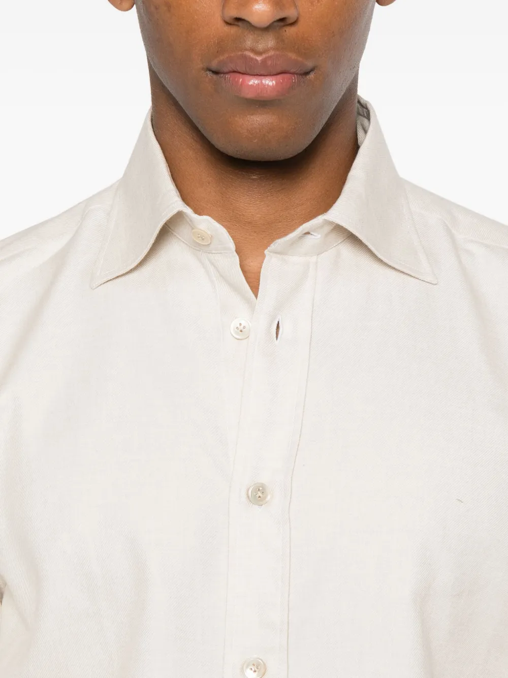 Eleventy long-sleeve button-up shirt Beige