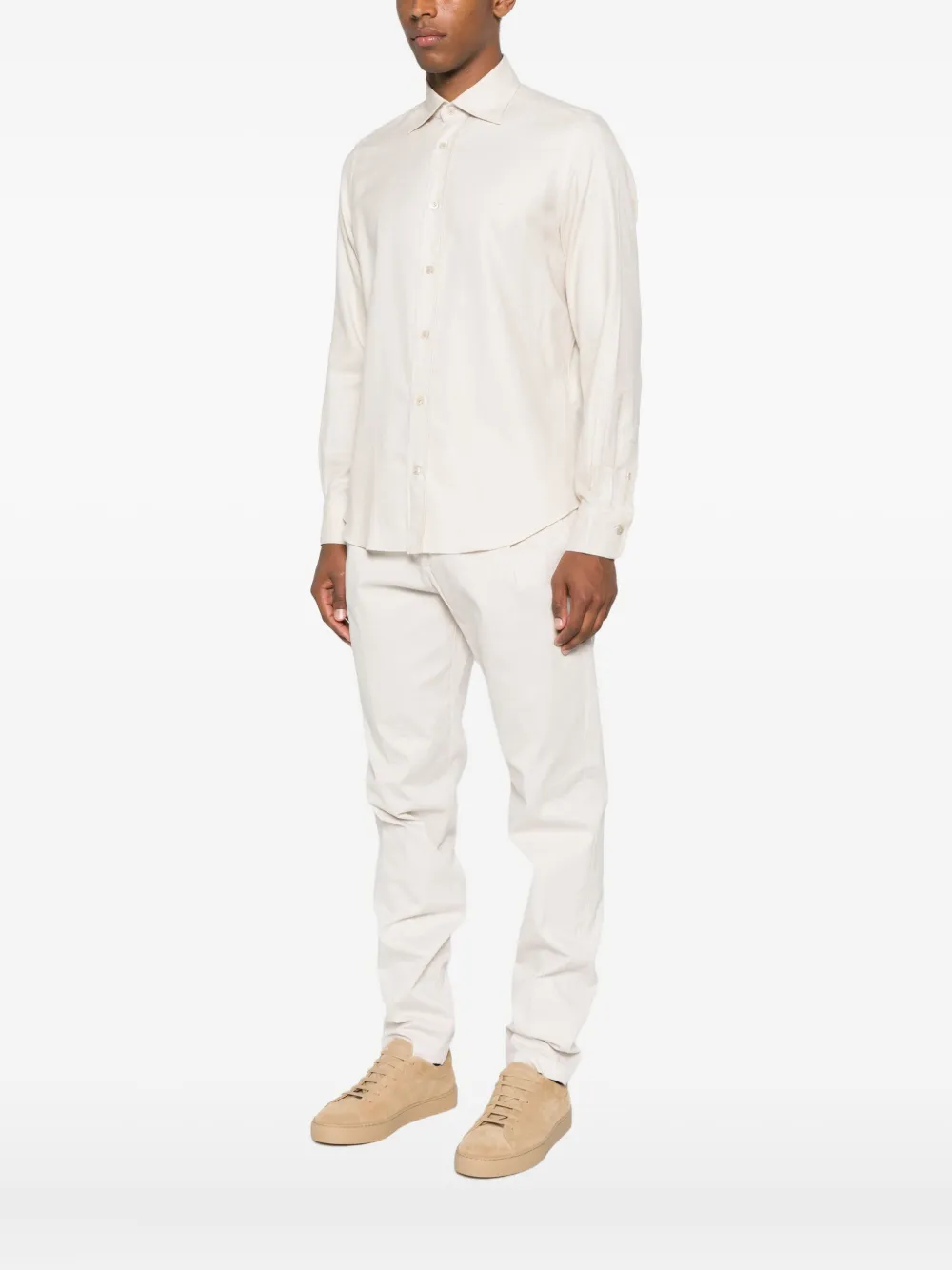 Eleventy long-sleeve button-up shirt Beige