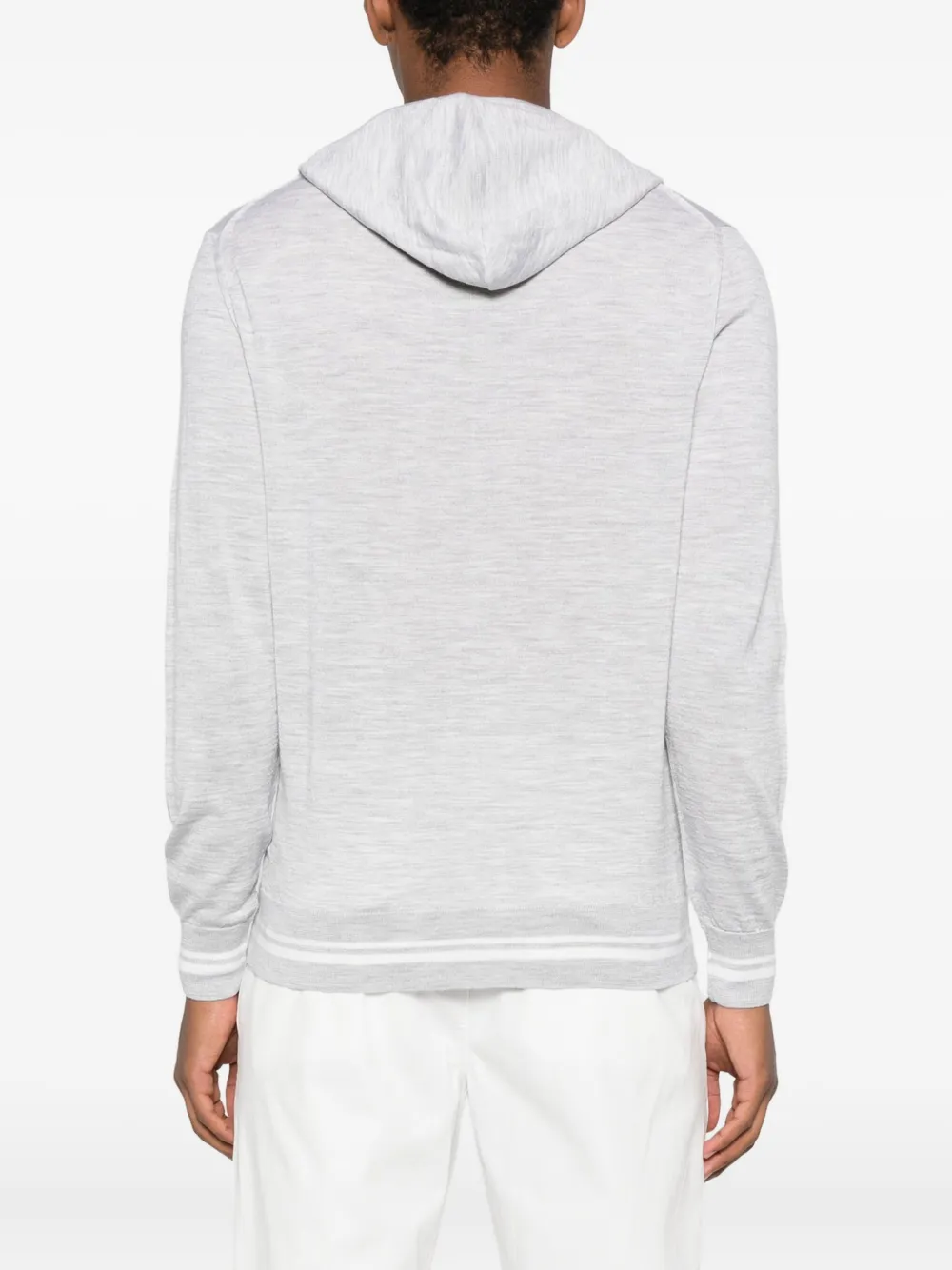 Eleventy hooded zip-up sweater Grijs