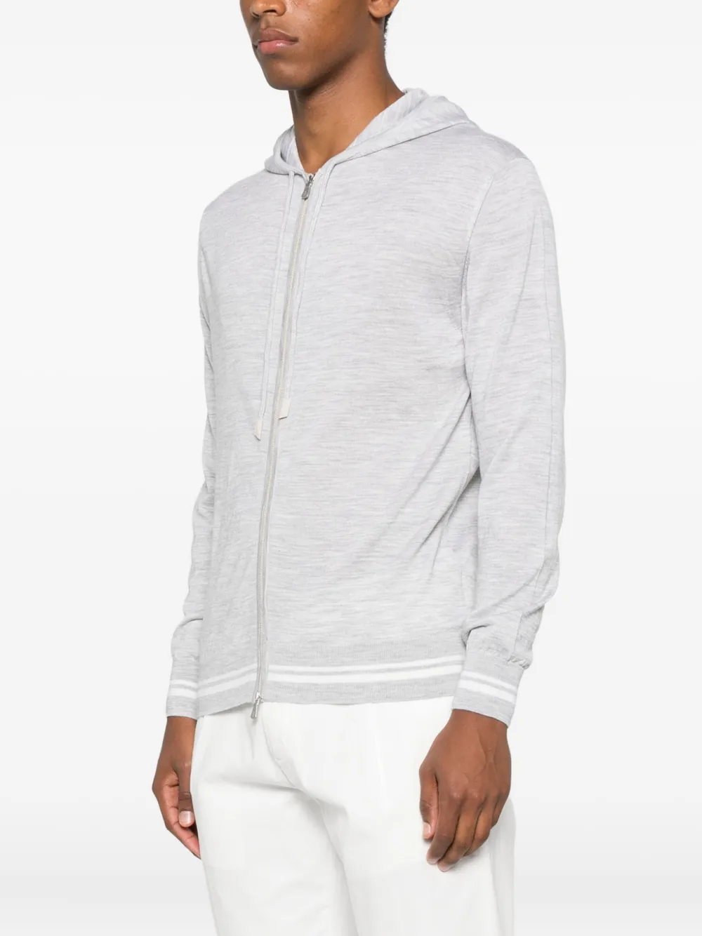 Eleventy hooded zip-up sweater Grijs
